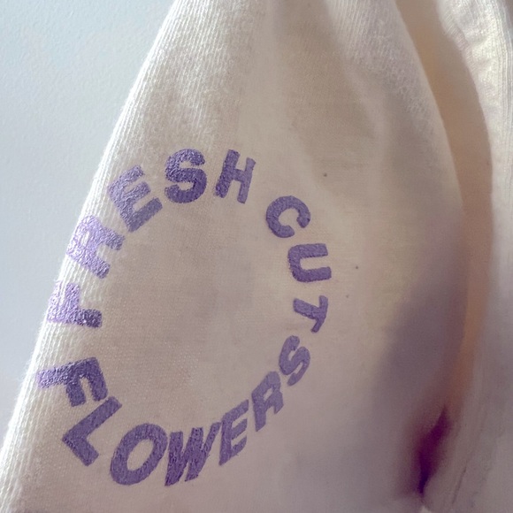 Fresh Cut Flowers Cream and Lavender Varsity Tee - Picture 5 of 6